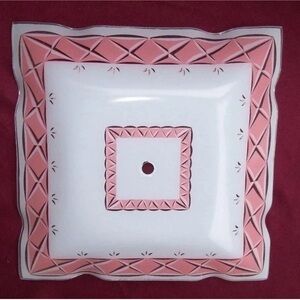 Pink MCM 1950's Pink Ceiling Light Glass Shade